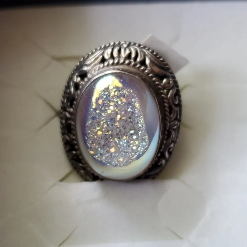Women's Drury Quartz Silver Look‎ Ring Size 6-1/2 NWT